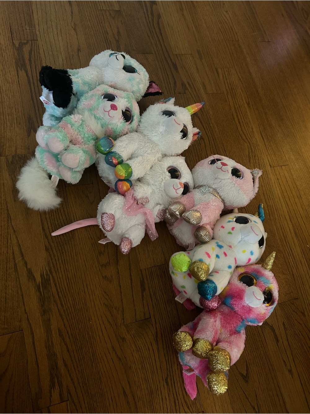 Ty Pastel and Glitter Multicolor Plush Unicorn & Animal Small Pet Toys- 7!